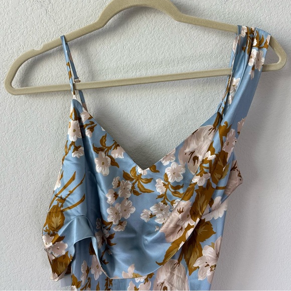 REFORMATION Ronda Silk Blue Max Floral Dress in Serene SZ US 6 NWT - Picture 5 of 7